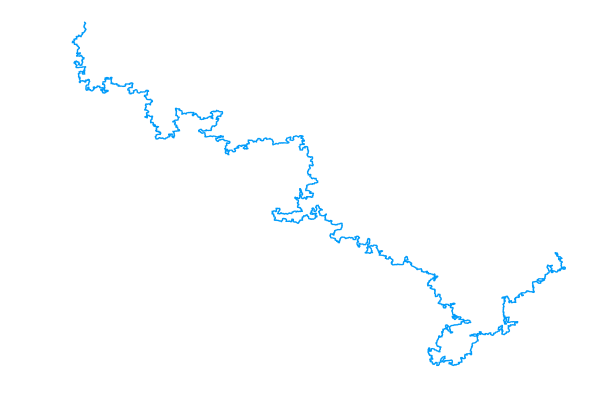 2D walk of size 100 000 sampled using the pivot algorithm